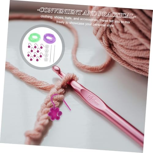 DOITOOL Knitting Tool Kit with Needle Stoppers Crochet Needles Yarn Clips Row Counters for Easy Crafting and Enhanced Project Efficiency