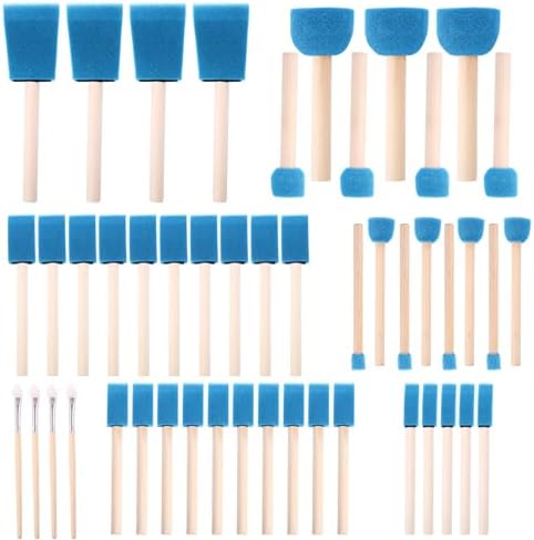 Foam Paint Brushes, 48 Pcs -10 Sizes, Paint Sponge, Premium Foam Brushes