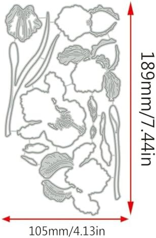 Flowers Metal Cutting Die for Scrapbooking - Cut Stencils for DIY Scrapbook Photo Album Decorative Paper Card, Card Making Supplies, Stencils & Crafting Die Cut (Oleander 7.4 x 4.1 in)