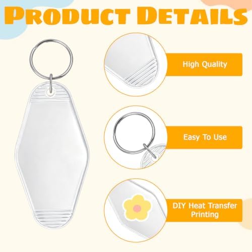 BLMHTWO 20PCS Blank Hotel Keychain Vintage Motel Keychain for DIY Keychains