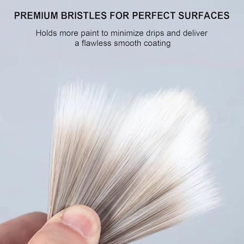 King Origin 1 Inch Angled Paint Brushes 12 PCS Wood Handle