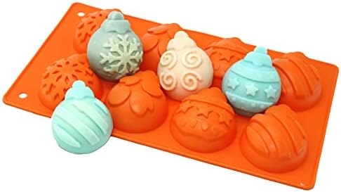 X-Haibei Christmas Snowflake Star Bell Soap Cake Jello Crayon Resin Chocolate Bombs Making Silicone Mold 6-Cavity