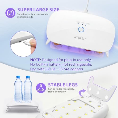 KISREL UV Light for Resin, Large 22LED Plug-in Non-Rechargeable Curing Lamp