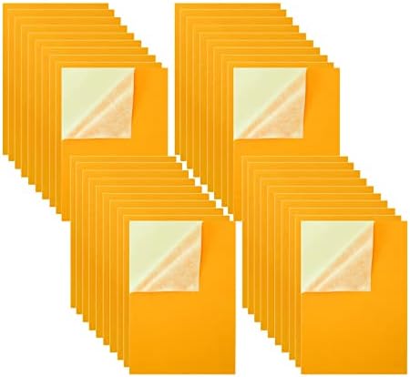 Mesheshe 40pc Self-Adhesive Felt & Fabric, DIY Peel & Stick Felt Liner for Drawer/Jewelry Box, A4 Size (8.3" x 11.8", Yellow)