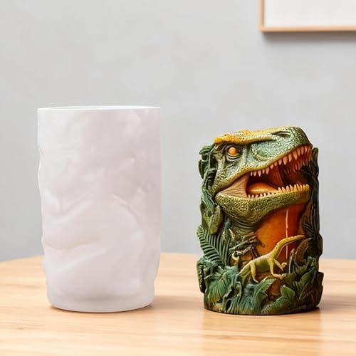 Animal Dragon Cylinder Molds Silicone Wave Spiral Candle Mold - Silicone Resin Casting Molds for Candle & Resin & Soap Craft Supplies