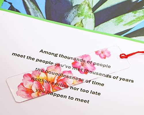 Blank Clear Bookmakrs Penta Angel 20Pcs Plastic Craft Transparent Acrylic Bookmakrs with 20Pcs Small Bookmakrs Tassels for DIY Projects and Graduation Gift Tag