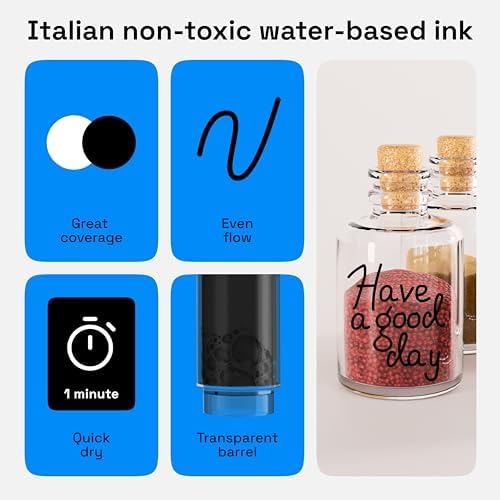 ARTISTRO Black Acrylic Paint Markers - 3mm Medium-Tip - Set of 2