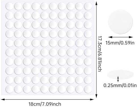 JANYUN 1500 Pcs Sticky Dots 15 mm Round Putty Clear Double Sided Tape