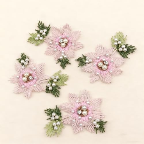 8 Pack Embroidery Flower Beaded Patches – Handmade Embroidered Sew On Appliques, Assorted Floral Designs, Decorative Embellishments for Clothing, Hats, Bags, Jeans, Hair Accessories & DIY Crafts