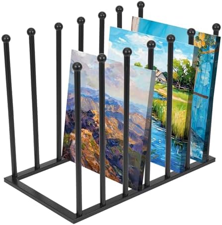 Metal Art Drying Rack Heavy-Duty Paint Display Stand Adjustable Multi-Tier Canvas Storage Organizer Rack for Boards, Painting Panels, Frames, Large Artworks - Studio & Gallery Essential