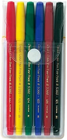 Pentel Arts Color Pen, 6 Color Set (S360-6)