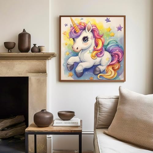 Unicorn Paint by Numbers Kit for Kids, 8x8 inch