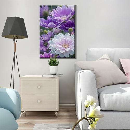 JOOZ Paint by Numbers Kits for Adults with Frame, Flowers Paint by Numbers for Adults, Paint by Number Canvas for Adults with Easel, DIY Acrylic Oil Painting Kit for Home Wall Decor 8 x 12 Inch
