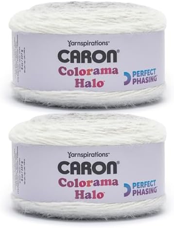 Caron Colorama Halo Cake Ombre Yarn for Crocheting, Graphite Frost, 2-Pack