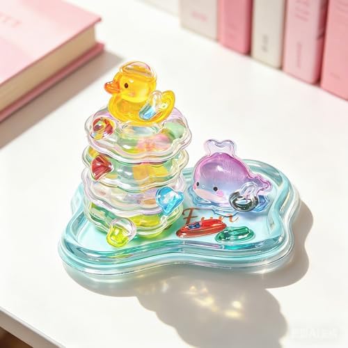 Fun Summer Beach 3D Stickers, Dual-Use Decorative Stickers & Mini Desktop Ornament Kit with Duck Whale Swim Ring, Laptops, Scrapbooking, DIY Craft Set for Summer Party Gifts