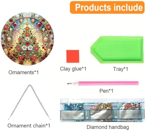 VeGuude Christmas Diamond Art Kits for Adults, DIY Acrylic Hanging Ornament