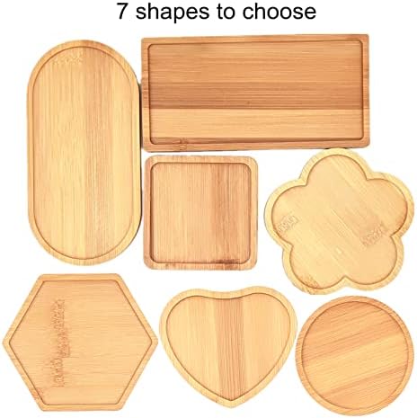 4PCS Mosaic Bamboo Coasters for Crafts, Blank Base Trays, Drinking Cup Coaster, Plant Coaster, Art Plate,DIY Mosaic Supplies (Hexagon)