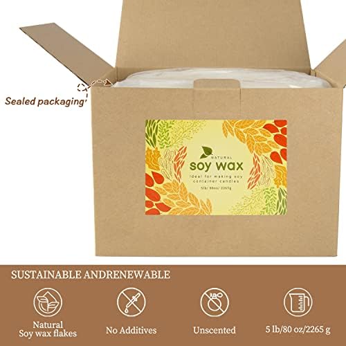 5 Pound Bag DIY Soy Wax Candle,Natural Wax Making Supplies- Soy Wax Flakes