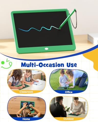 TEKFUN 16" LCD Writing Tablet for Kids Learning, Large Writing Pad for Homework, Practice & Homeschool, Calm Screen-Free Note Board for Focus, Study & Daily Use (Green)