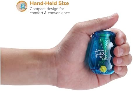 Bostitch Office Twist-n-Sharp Pencil Sharpener, for Kids & Colored Pencils, Assorted Colors (PS1-BLUE-2PK)