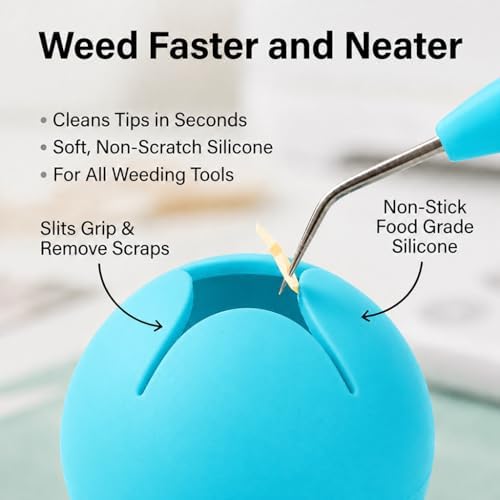 iVyne Berry Suctioned Vinyl Weeding Scrap Collector | Versatile Multi-Surface Suction & Anti-Spill Vinyl Scrap Collector w/Soft and Flexible Silicone to Protect your Weeding Tools | Blue, 1 Pack