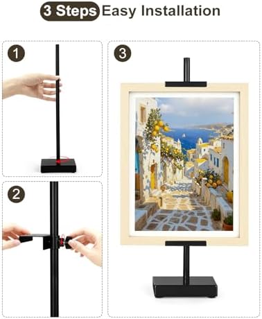 Adjustable Tabletop Easel Stand, Black 17" H Easels for Display