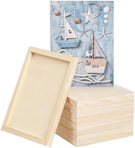 10 Pack 5x7 Inch Unfinished Wood Panel Boards for DIY Painting Art Crafts