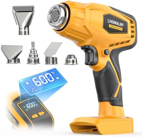 LIVOWALNY Cordless Heat Gun Compatible with Dewalt 20V Battery