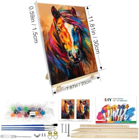 JOOZ Paint by Numbers Kit for Adults with Frame, Horse Paint by Number