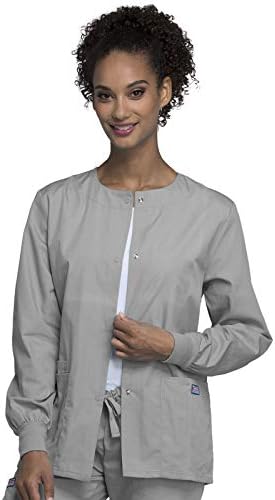 Cherokee WW Originals Scrubs Jacket for Women Snap Front 3 Pockets