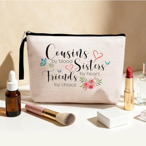 Cousin Gifts for Women Makeup Bag , Cousin Birthday Gift Cousins by Blood