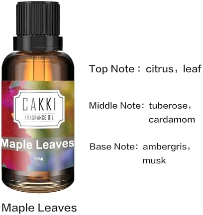 Essential Oils for Diffusers for Home, Scent-Maple Leave, Single Large Size 50ml, CAKKI Fragrance Oils, for Candle Making, for Soap Making, Diffuser Oil Scents