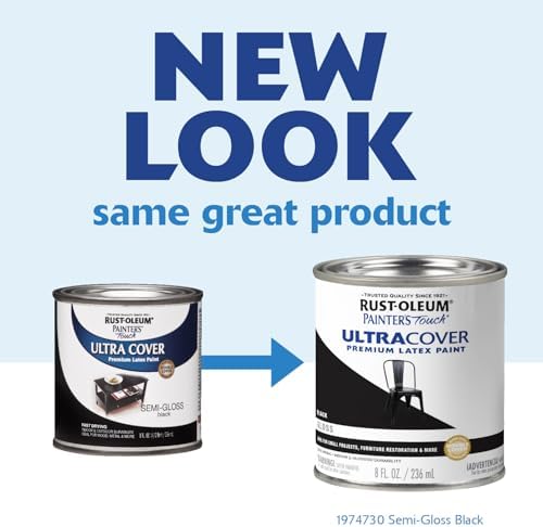 Rust-Oleum Painter's Touch Enamel Latex Paint, Semi-Gloss Black