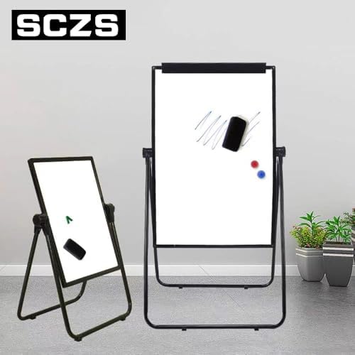 White Board Easel Office Portable Dry Erase Boards with Stand, Flipchart Easel Height Adjustable 36x24 inches, Perfect for Classroom, Preschool, Homeschool, Restaurant and Presentation (Black)
