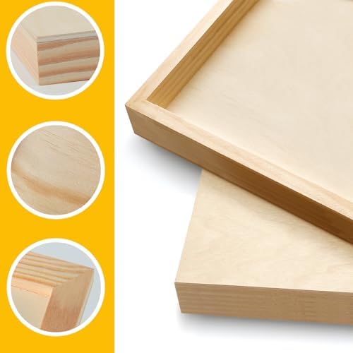 Falling in Art 2 Pack 20x20'' Unfinished Gallery Birch Wood Canvas Panels | 1 1/2" Deep Art Cradle Boards for Acrylic Painting, Pouring, Burning,Epoxy Resin, Laser Engraving Cutting