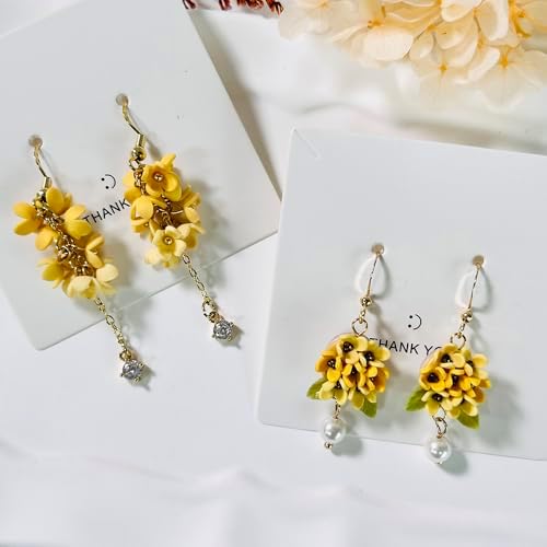 Xaekicr 4pcs Mini Flower Polymer Clay Cutters – Clay Earring Cutters for Floral Jewelry, Polymer Clay Molds for Handmade Accessories, Clay Tools for DIY Crafting