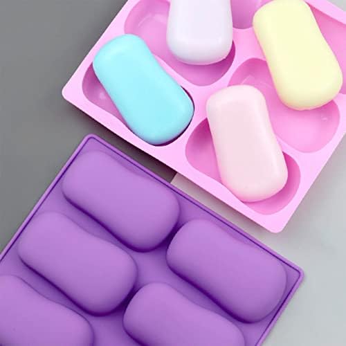 2PCS Oval Silicone Soap Mold,Soap Molds for Soap Making | Oval Silicone Soap Molds,6 Cavity Soap Molds for Soap Making Silicone Molds for Soap Bath Bombs Shower Steamer Lotion Bars