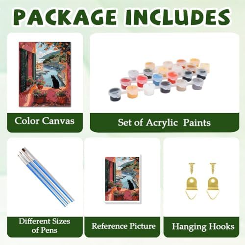 ICYANART Landscape Paint by Numbers Kit for Adults, Paint by Number Kits | Landscape Paint by Number for Adults Beginners, Acrylic Painting by Numbers, Easy Number Painting 16x20 In