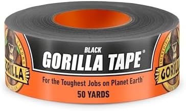 GORILLA Heavy Duty Duct Tape, Black, 1.88" x 50 yd, 1-Pack
