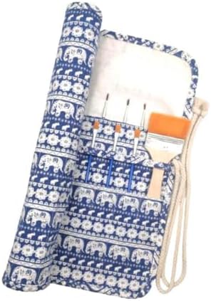 Funny live Paint Brush Holder Art Supplies, Artist Brush Holder & Storage Organizer Roll-Up Case Bag, Protect Acrylic Oil Watercolor Paintbrushes (Elephants 20 Slot Pockets)
