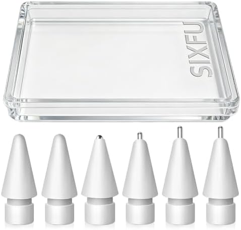 SIXFU Upgraded Tips for Apple Pencil, Mix Replacement Pencil Tips for Apple Pencil 2nd/ 1st Gen/USB-C/Pencil Pro Tips(6 PCS)
