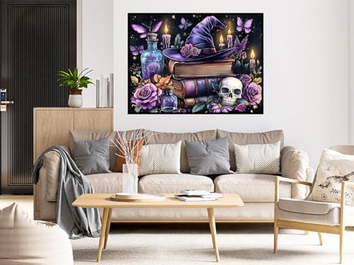Benjenes Halloween Diamond Art Kit for Adults – Witch Design