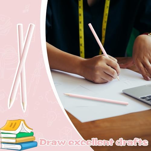 12 PCS Macaron Pink Colored Pencils Pre Sharpened Pencil 2 HB - Ideal for Checking, Grading, Tests & Office/School Supplies