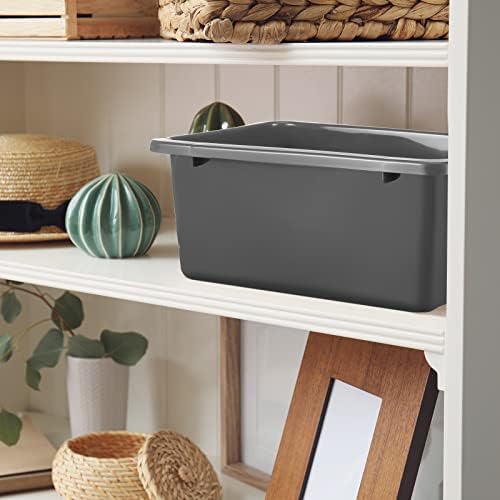 Tuanse 12 Pack Small Cubby Bins Plastic Storage Container for Toy,Gray