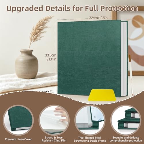 Popotop Photo Album Self Adhesive Scrapbook Album for 4x6 5x7 8x10 Pictures DIY Photo Book as Scrapbooking Supplies Kits, Birthday Gifts for Women Mom Wedding Baby Family Travel