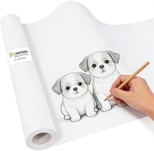 15" x 600" (50') Drawing Paper Roll, White Craft Bulletin Board Paper Roll
