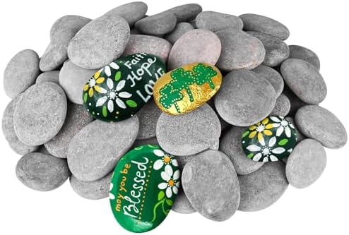 River Rocks for Painting 90 Pcs Large 2-3 Inch Flat Smooth Painting Stones Craft Rock to Paint for Kids Crafts Painting Bulk