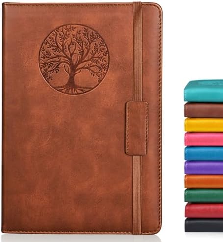 Biuwory Leather Journal Notebook,256 Thick Lined Pages,Hardcover 5.7"×8.3" | Vintage Journal for Women Men,Work,School,Business,Travel Diary,Note taking,College Ruled Writing,Daily Journaling Notebook