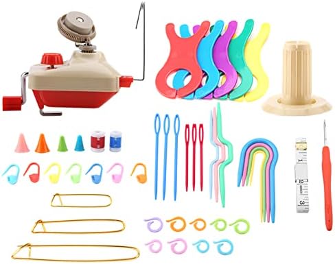 Knitting Wool Winder Kit with Winder Pin Counter Inch Meter, Woolen Yarn Winder Set for DIY Knitting, Essential Weaving Tool Set with Multiple Accessories for Home and Studio Use