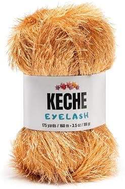 Eyelash Fun Fur Yarn - Premium Soft Crochet Yarn DIY Hand Knitting 100% Polyester 175 Yds 3.53 Oz - Camel